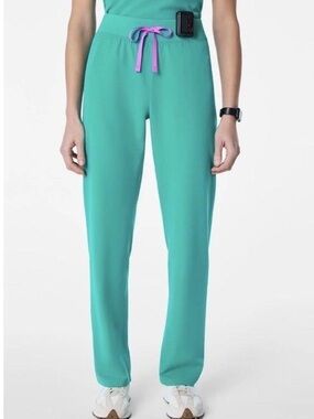 NWOT FIGS High Waisted Livingston Straight Leg Scrub Pant Lagoon Size XXSP